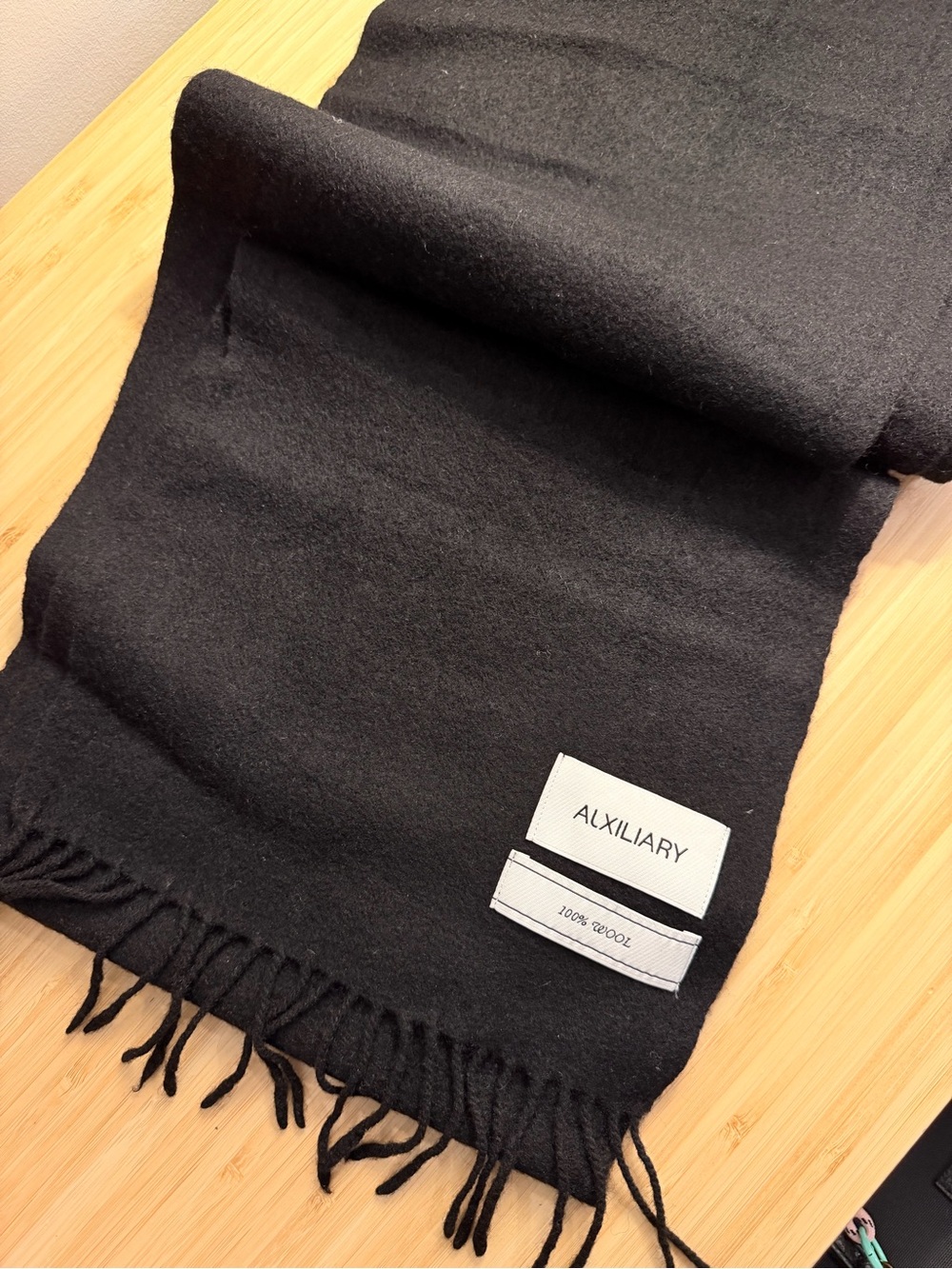 Aritzia Auxiliary Black Wool Scarf